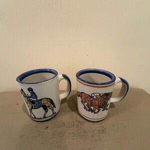 Two VTG Louisville Stoneware Kentucky Derby Mugs